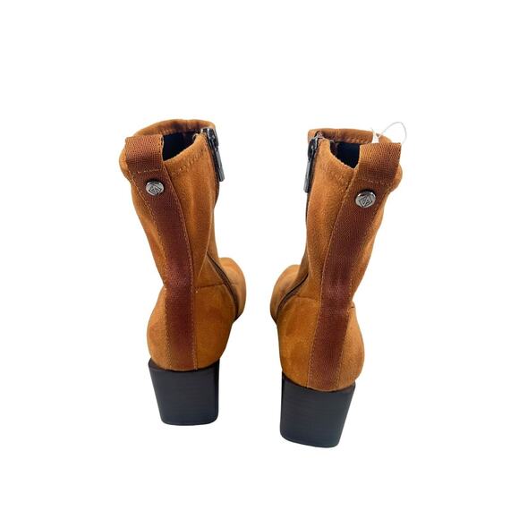 Donald Pliner Women's Angel Suede Sock Heeled Bootie Biscotti Sz 5 - Picture 11 of 11